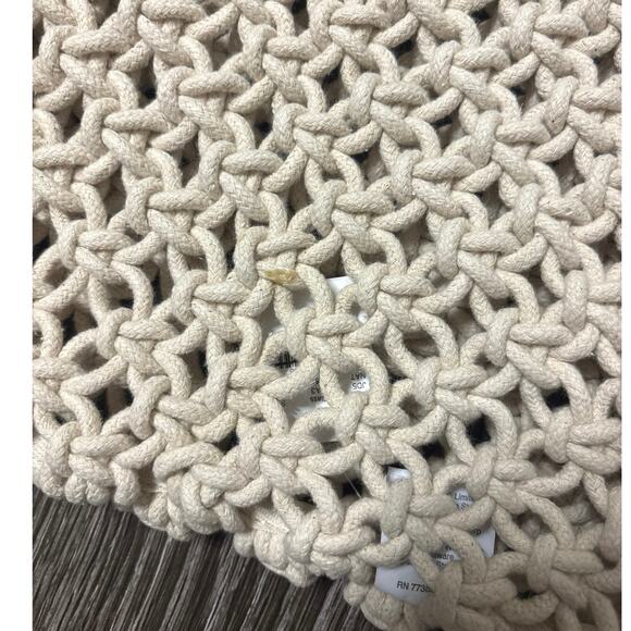 NWT J.Crew Cadiz Hand Knotted Rope Tote Bag In Natural Beige - Picture 8 of 8